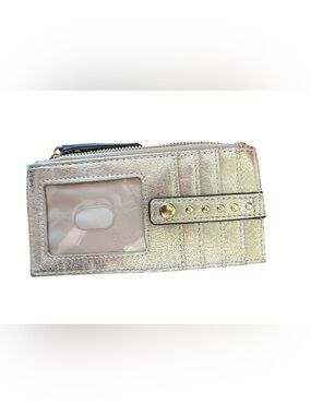 Inc. NWOT Metallic Gold Card Holder Wallet with ID Window